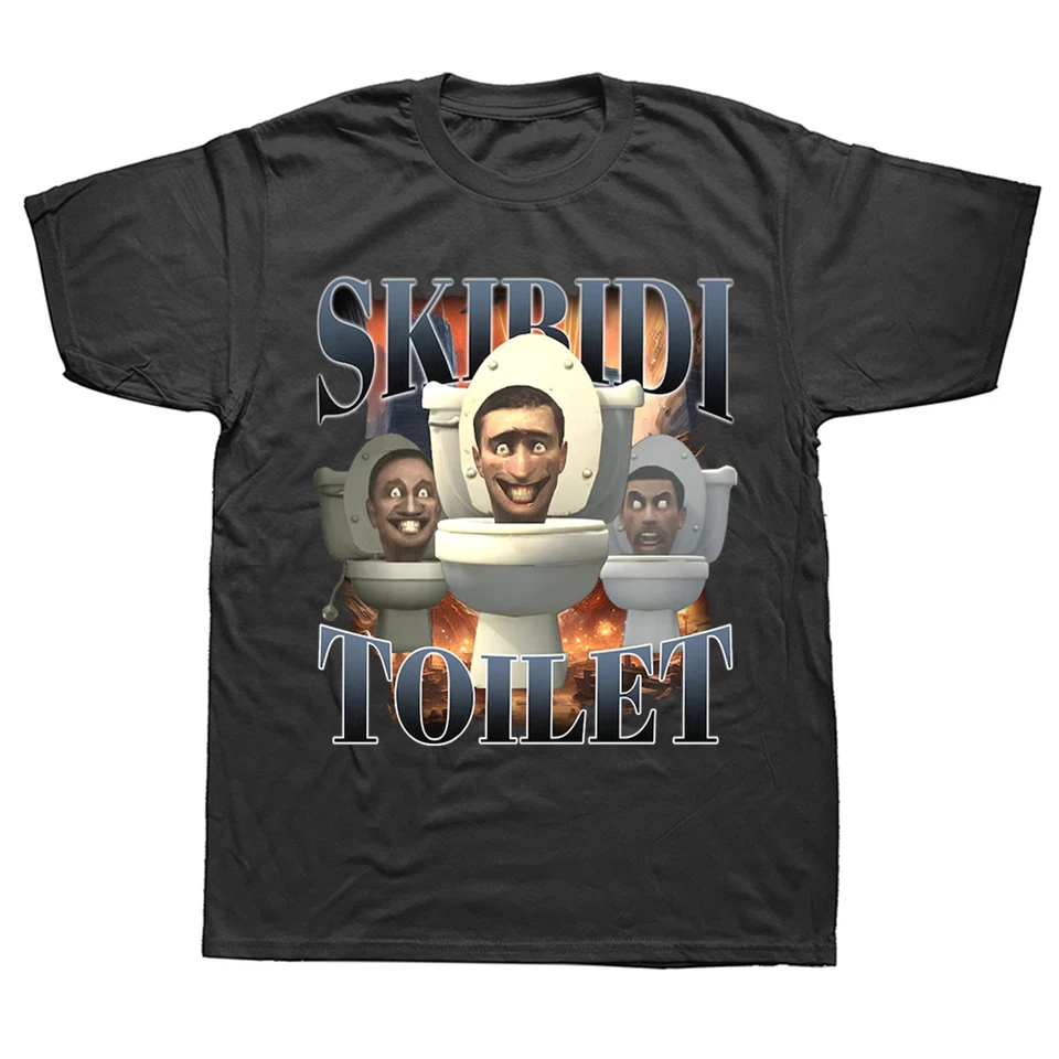 Retro skibidi toaleta vtipné meme t tričko Man Fashion Vysoko kvalitné tričká O-Neck letné unisex harajuku nadmerné bavlnené tričko