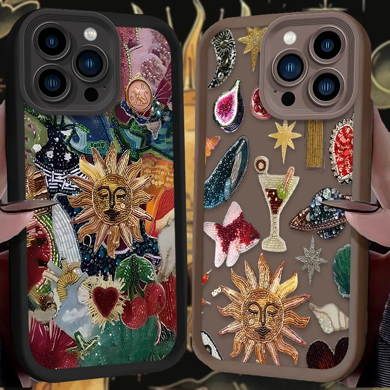 Retro Sun Planet Cocktail Puzdro pre Huawei P40 P50 Mate 30 40 Nova 7 9 10 Honor 200 x7 x9 90 50 Pro 4G 5G Soft TPU Cover TPU