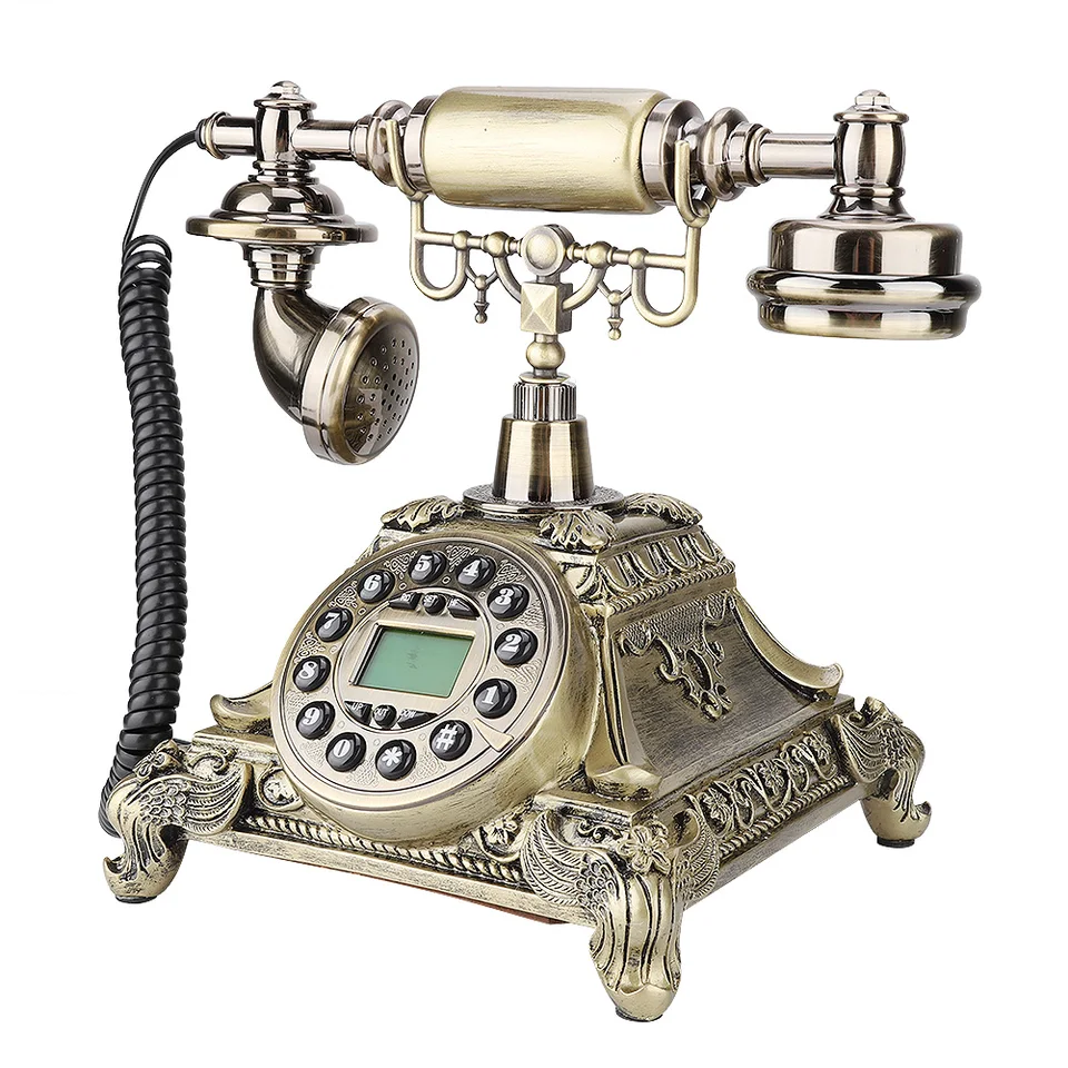 Retro telefón európsky štýl Imitácia Starožitný telefón s FSK a DTMF volajúceho ID pevnej linky Telefón pre domáce hotelové kancelárie
