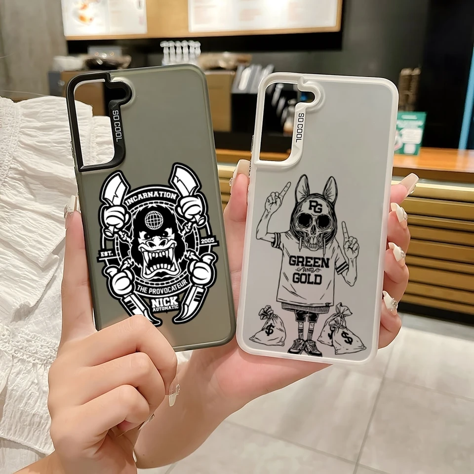 Retro trend farebný strieborný trendy puzdro pre Samsung S 22 23 24 Poznámka 20 Ultra Plus Pro Fe Cover