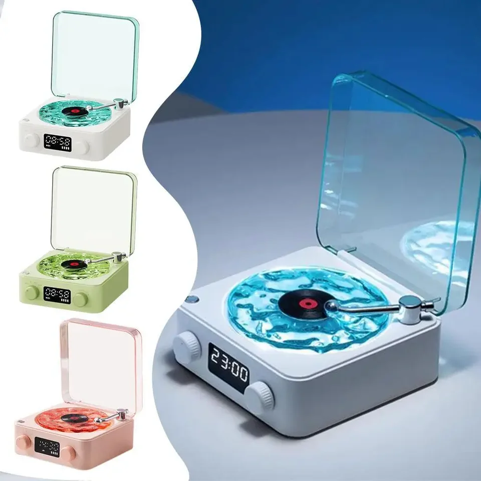 Retro vinylový záznam prenosný Bluetooth reproduktor Sleep Aid Turntable White Noise RGB Light HiFi Zvuk kvalitný prehrávač