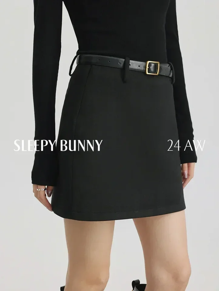 Retro štýl vlna podobnej s vysokým pásom Mini sukňa Ženy Zimné A-line Slim Fit Anti-Expozícia 2025 Elegantná sukňa pre drobné postavy