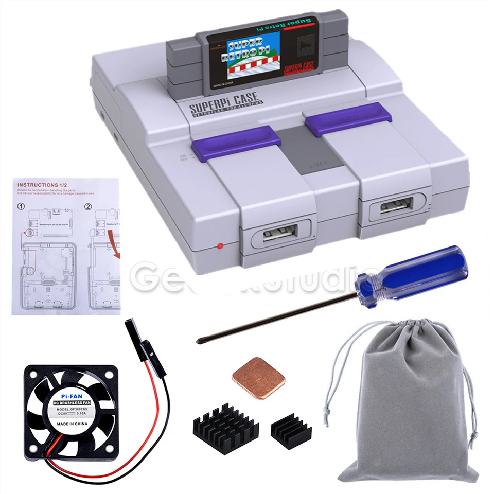 Retroflag Superpi prípad case-u NESPI s voliteľným obalom regulátora pre Raspberry Pi 3 B Plus (3b+) / 3b / 2b
