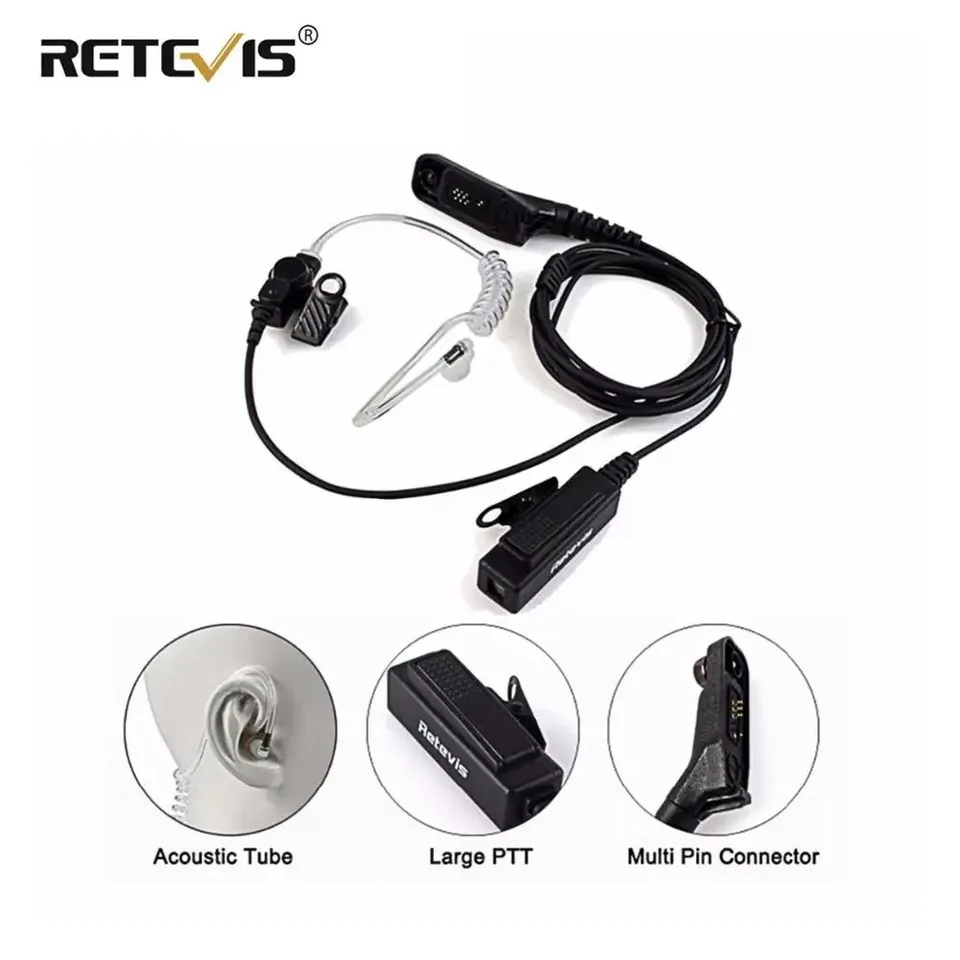 Retúvis r-1m21 Veľký PTT MIC headset akustická trubica slúchadla pre Motorola DP4800 DP4801 XPR6550 DGP4150 P8268 Walkie Talkie atď.