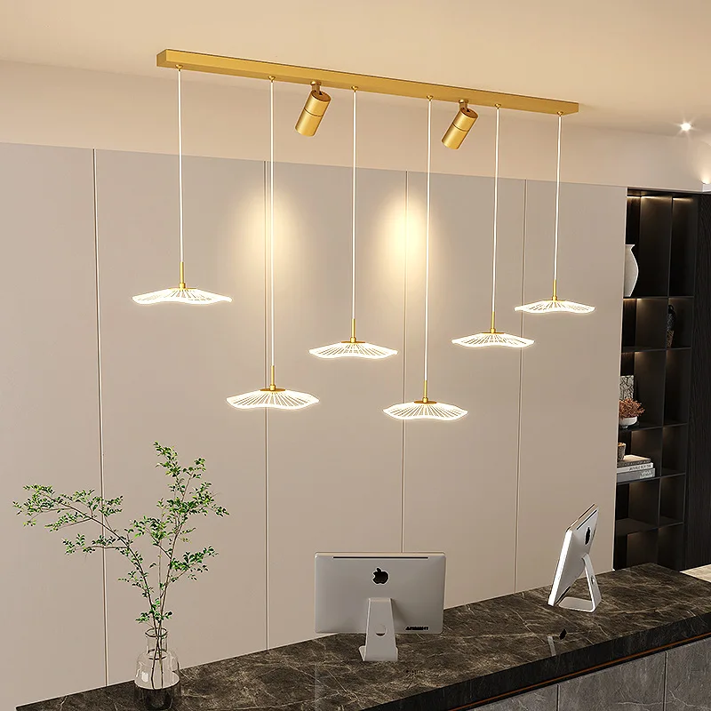 Reštaurácia luster LED hotelová spoločnosť recepcia osvetlenie moderné kreatívne reflektory lotos lista jedálenský stôl Bar osvetlenie