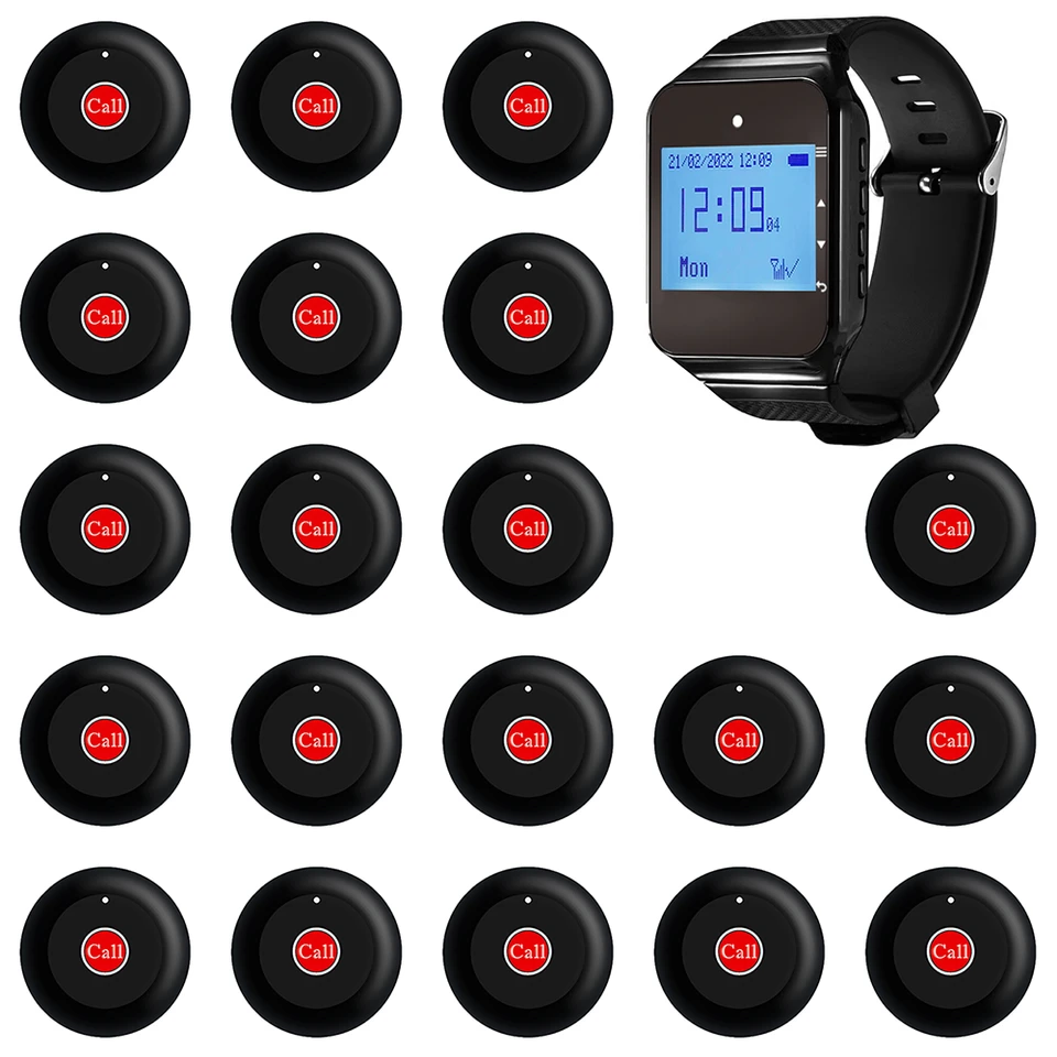 Reštaurácia Pager Wireless Waither Calling System System Watch Call Tlačidlo pre kaviareň zubného lekára