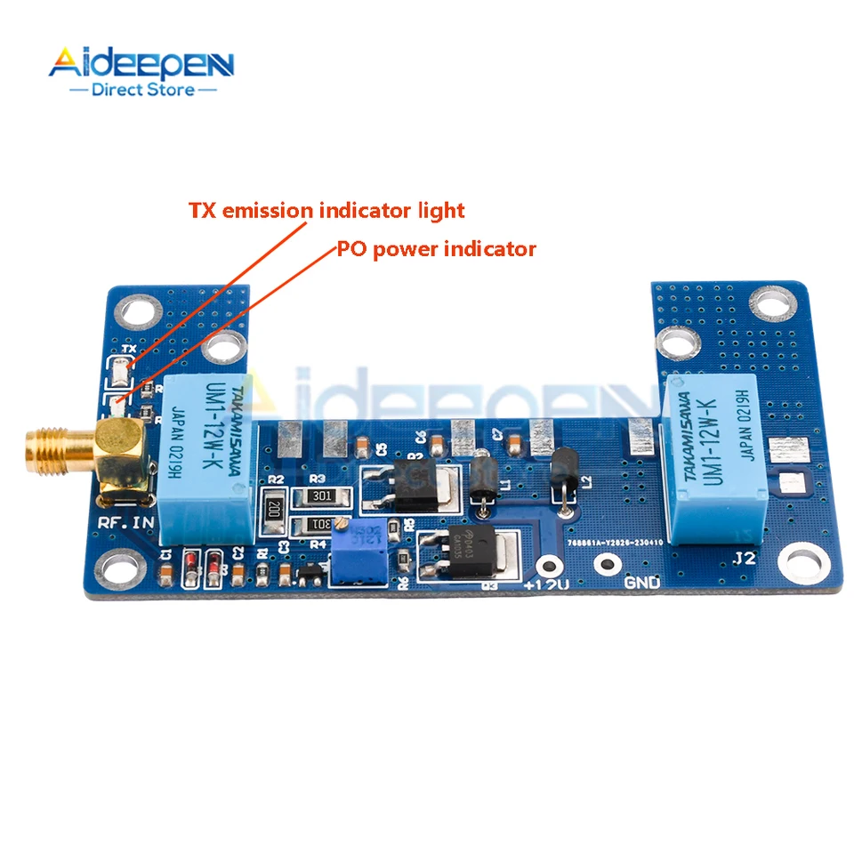 RF Power zosilňovacia doska Transceiver Circuit PCB Walkie-Talkie DC 10-13,8V 10-80W DIY Modul