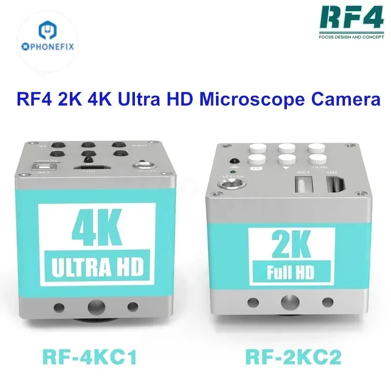 RF4 4KC1 RF-2KC2 Ultra HD Priemyselná kamera HDMI 4K 2K Digitálny mikroskopový fotoaparát pre telefón PCB snímanie snímanie videa záznam