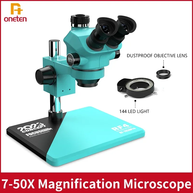 RF4 Novo vylepšené 2023 Nový gombík Microscope 6 Presne Zamknutím 7-50x Zväčšenie Zoom Triokulárny RF-7050Pro