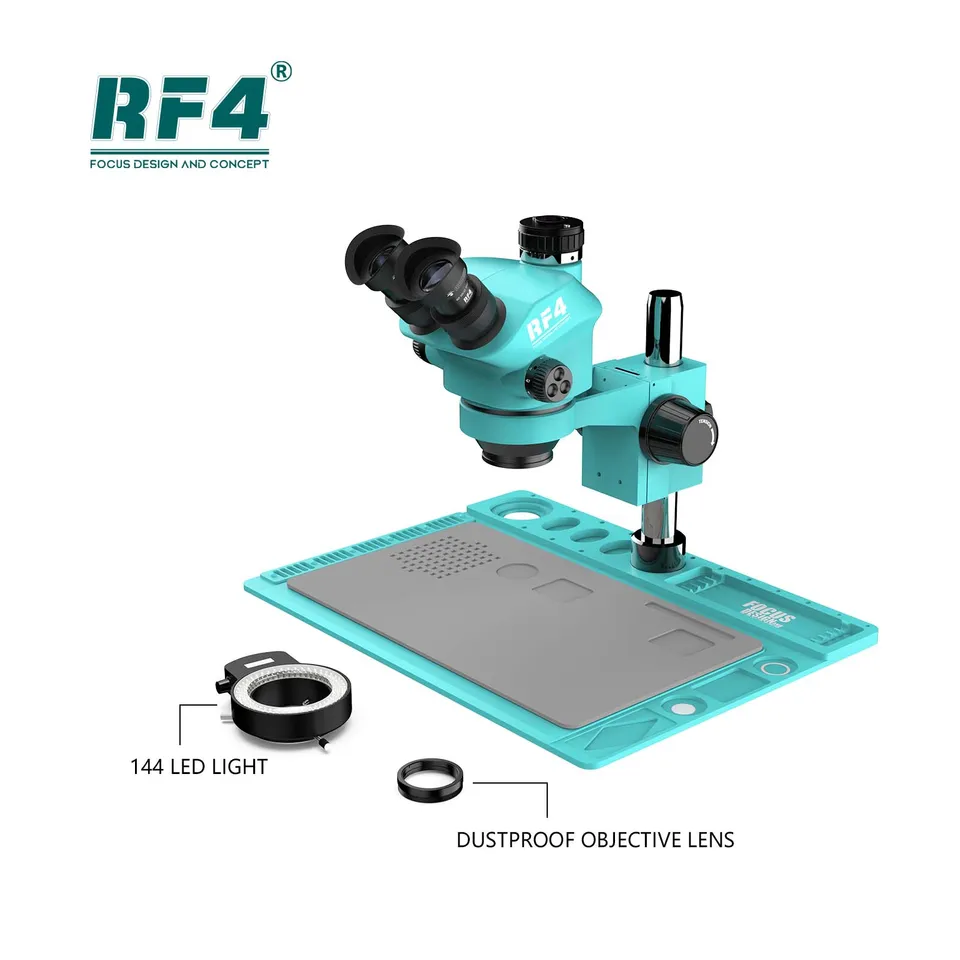 RF4 RF-7050TVD2 Trinokulárny stereofónny mikroskop 7-50X ZOOM pre počítačový mobilný telefón Kontrola nástroja na kontrolu opravy