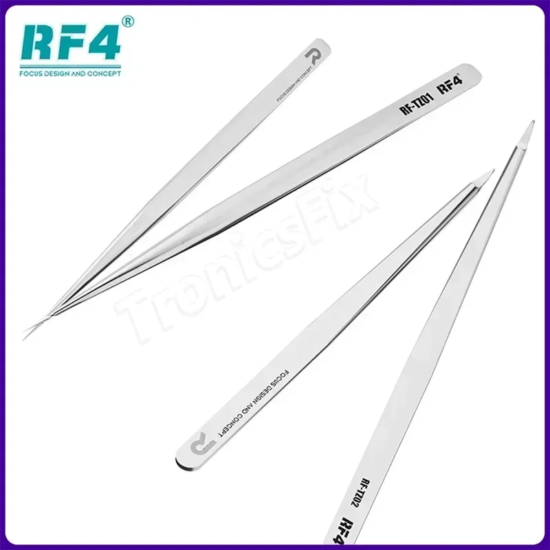 RF4 RF-TZ01/02 Nový ultra ostrý z nehrdzavejúcej ocele Nemagnetické pinzety Mobilný telefón Flying drôty IC čip Opravy upevnenia pinéry