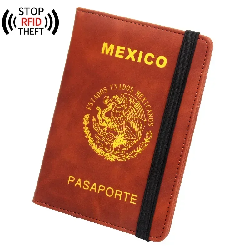 RFID Mexic Passport Cover Elastic Band Multi-Card Passport Držiteľ cestovného pasu Passport Organizátor Storage Bag