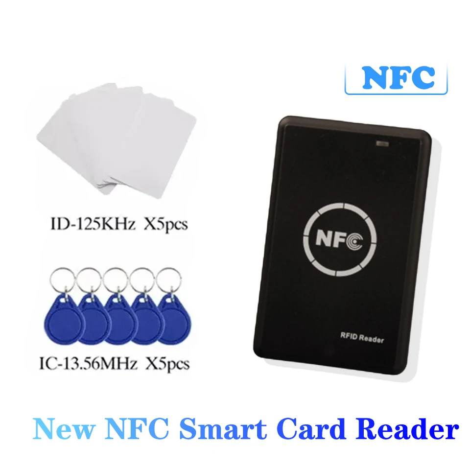RFID NFC Smart Chip Reader 125KHz 13,56MHz Autor EM4305 T5577 TAG CLONE ID IC Copier Duplicator Key USB Encryption Programátor