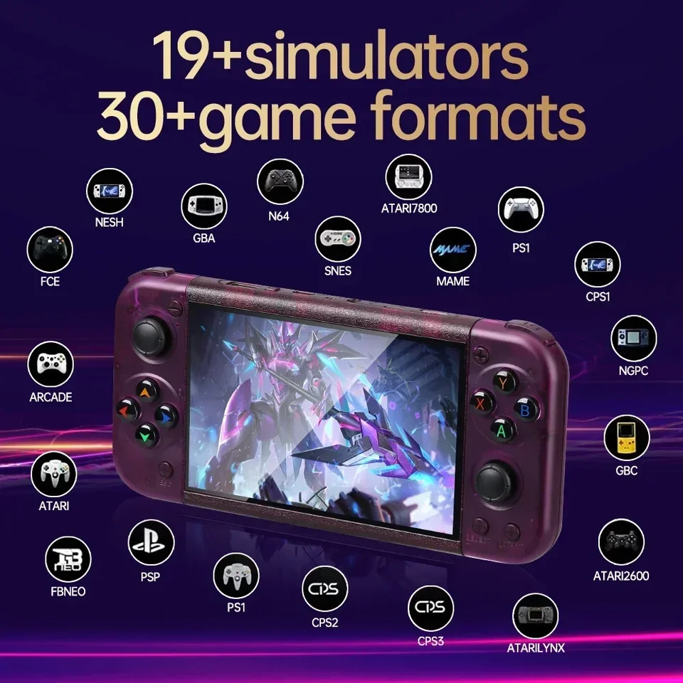 RG50XX RUCKELD Retro Game Console 5inch Displej 128G 20000+Videohry Linux 3D Joystick pre GBC GBA PSP 19+Simulátor