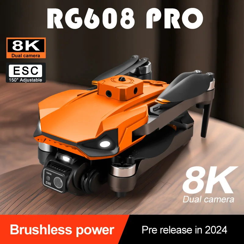RG608 PRO DRONE 8K Profesionálny HD fotoaparát WiFi Brushless Motor Optical Flow Poďakovanie Dron Dron Dronting Prekážka vyhýbania sa RC UAV