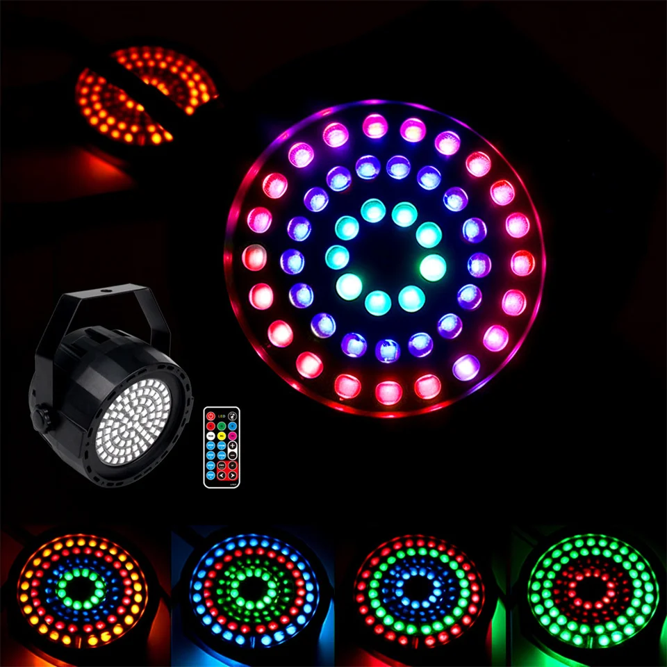 RGB Color Disco Strobe Light 78 LED diódy DMX Control Mini Stage Lamp a diaľkové pre večierok, svadba, dovolenka EÚ/USA/UK/AU Plug