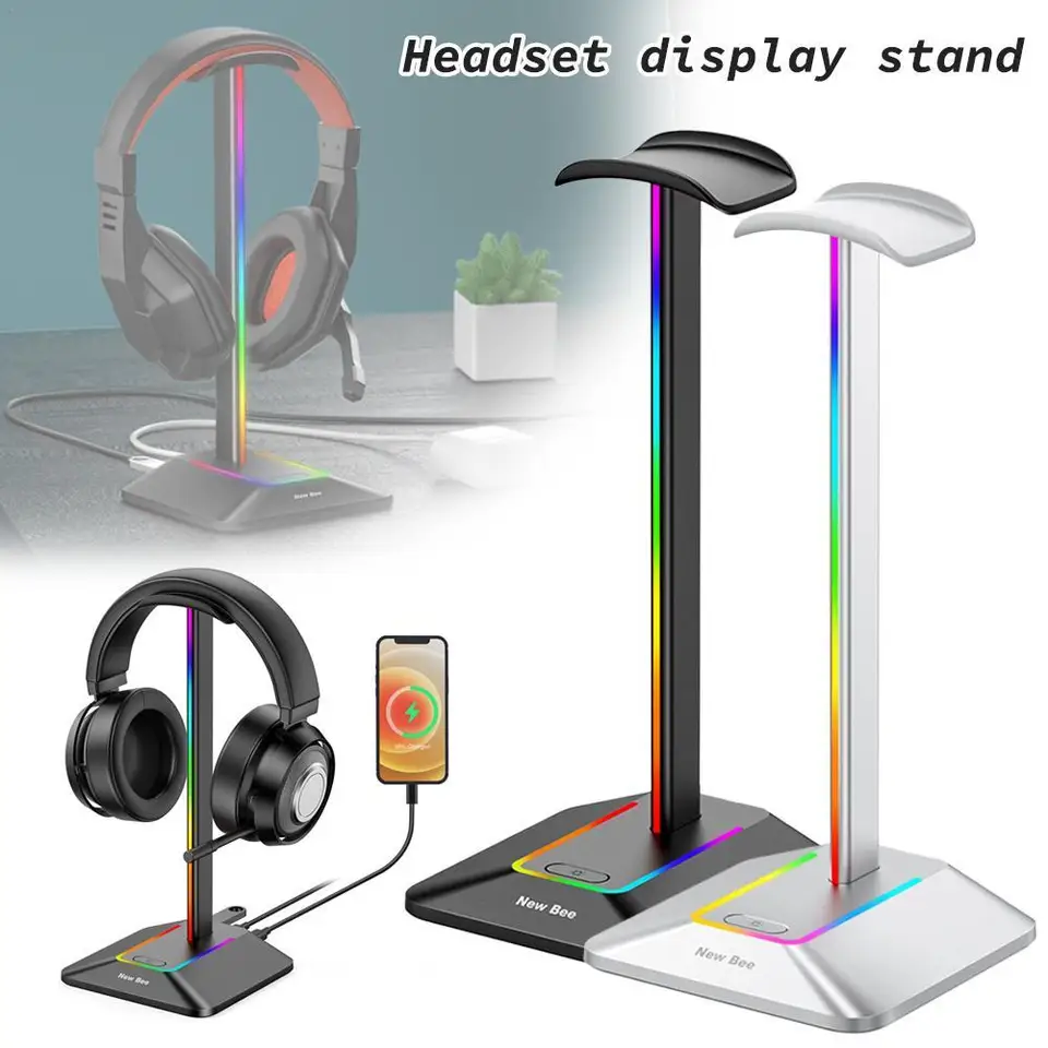 RGB Gaming Starny Stojan so 7-farebnými svetlami typu C/USB PD Ports Desk Gaming Heroads Držiteľ držiaka pre hráč PC Accessories