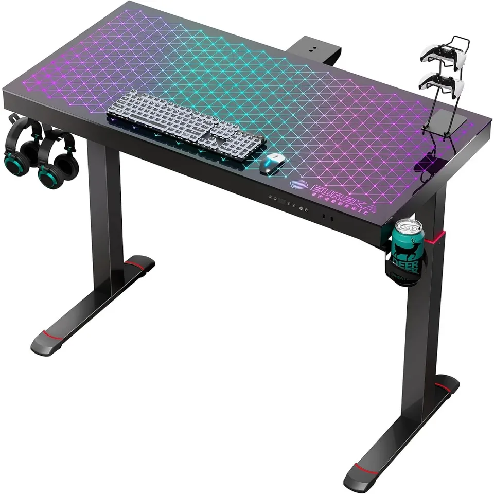 RGB Glass Gaming Desk, 47 palcov