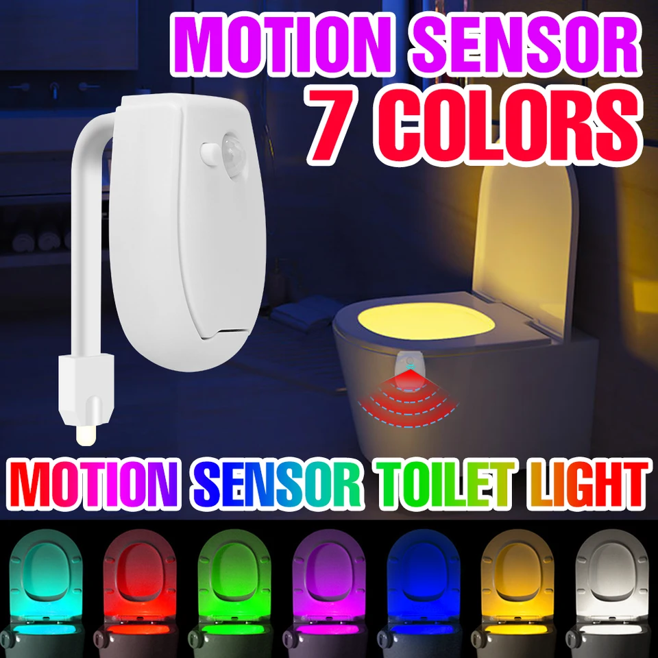 RGB LED lampa inteligentný pirový snímač toalety v noci svetlo vodotesná WC WC podzvá pred podsvietením LED lampa pre kúpeľňu
