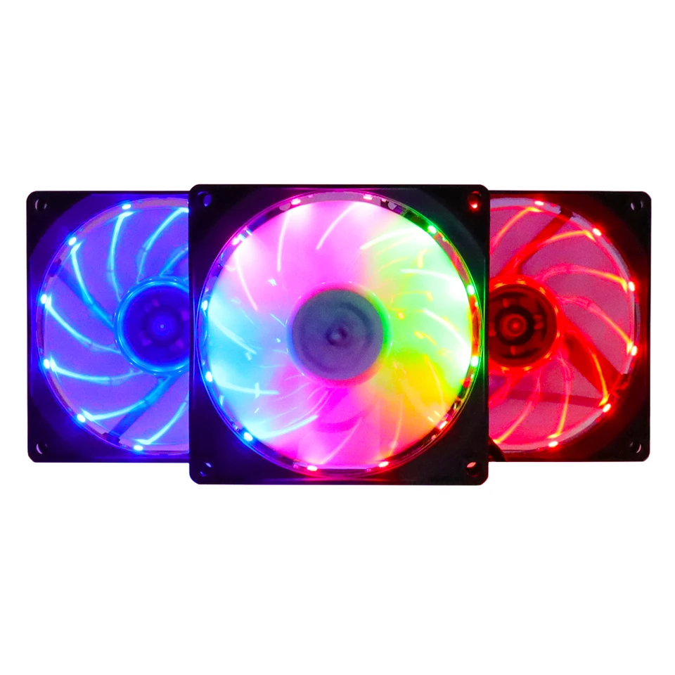 RGB LED PWM 3 PIN 9 cm počítačový ventilátor tiché 90 mm chladenie CPU Tichý PC Cooler 12V DC