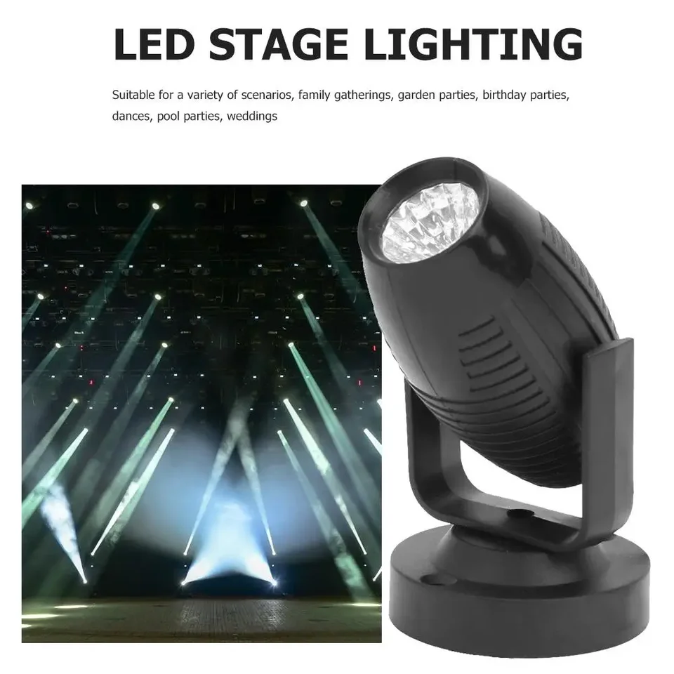 RGB LED pódium Spotlight 85-265V 360 stupňov KTV Bar DJ DISCO PARTY Svadobná atmosféra Spot lúča Lampa čierna škrupina 45*85 mm 1W -3W