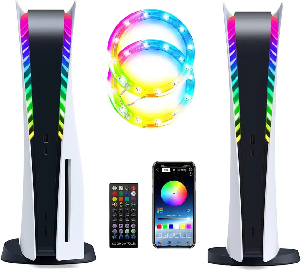RGB LED svetelný pás pre konzolu PS5 PlayStation 5 Príslušenstvo Synchronizácia Synchronizácia s 8 farbami 400+ osvetľovacích efektov DIY Dekorácia