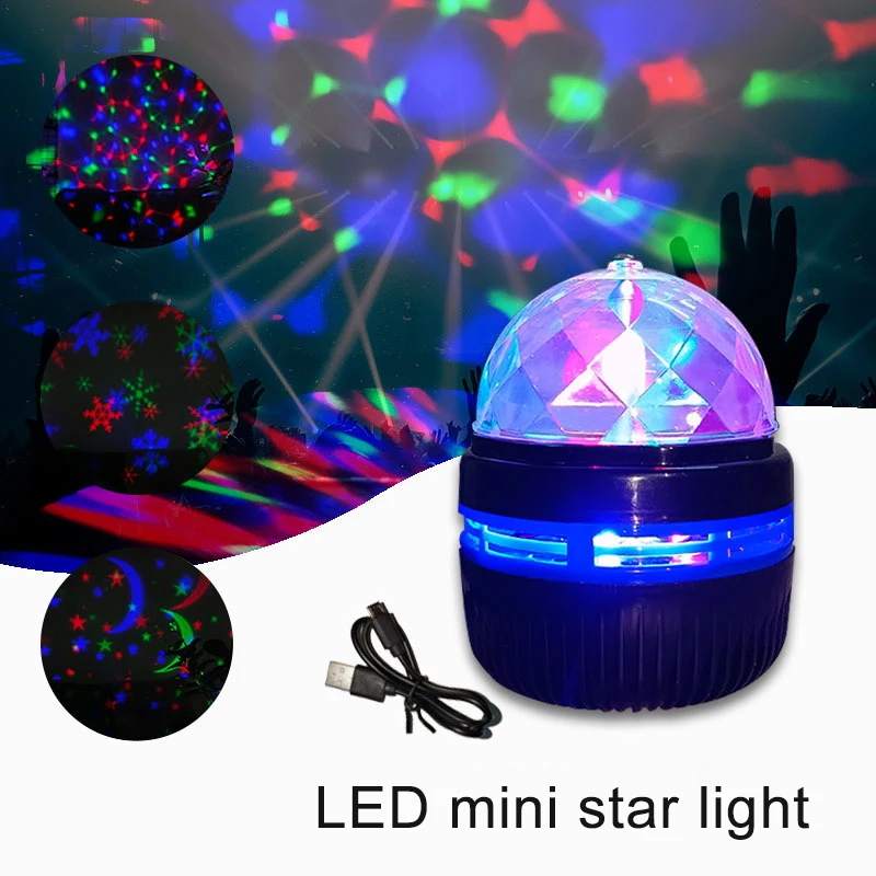 RGB projektorová lampa automaticky otáča LED nočné svetlo USB nabíjanie ambient pre domáce deti zvukové osvetlenie spálne