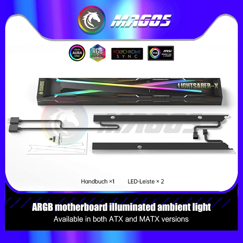 RGB Svetelný panel pre zadnú dosku pre počítač IO DecoATRATRE, Svetelová atmosféra, 5V ARGB AURA, ATX / MATX