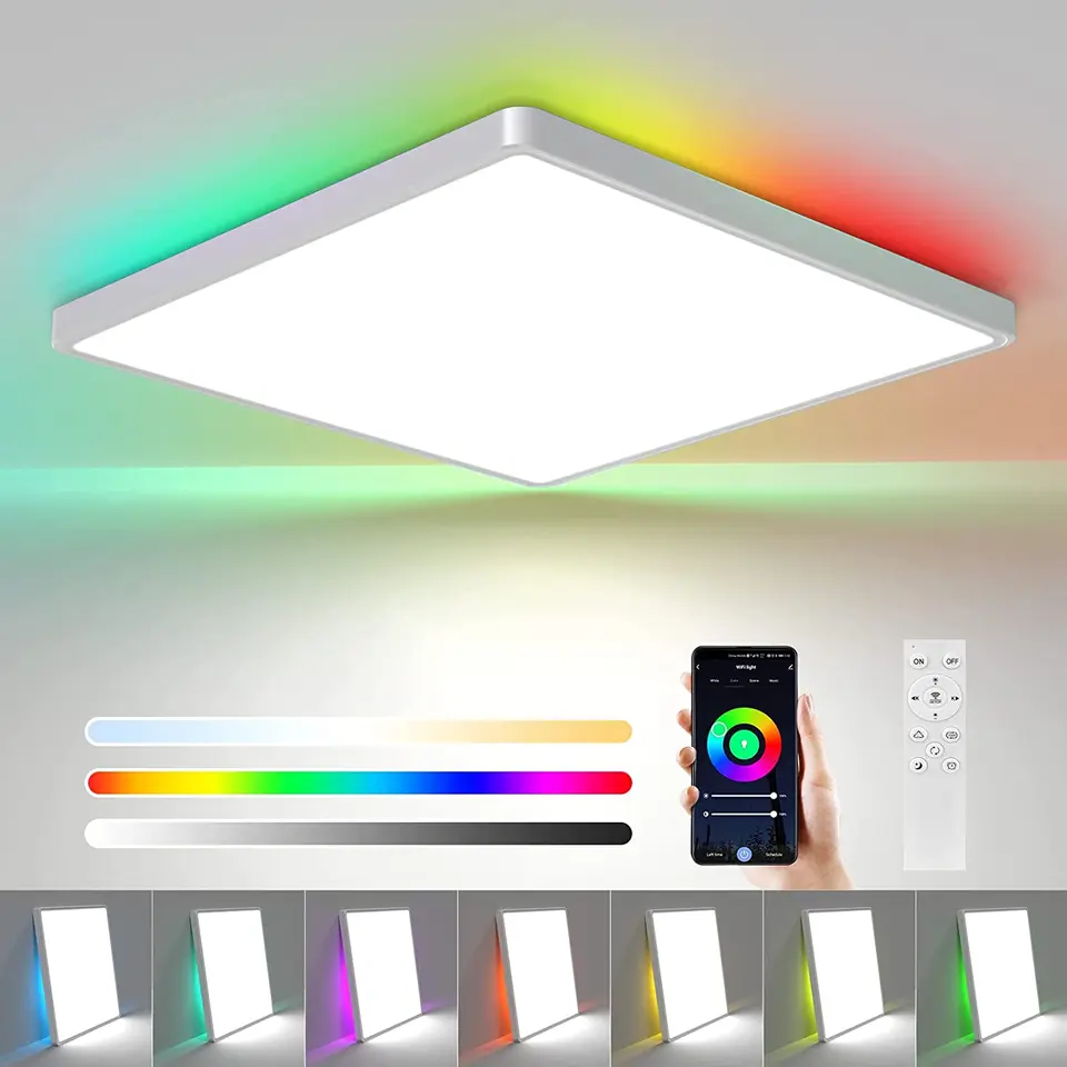 RGBW LED stropná lampa moderný stropný luster štvorcový panel stropné svetlá pre spálne kuchyn