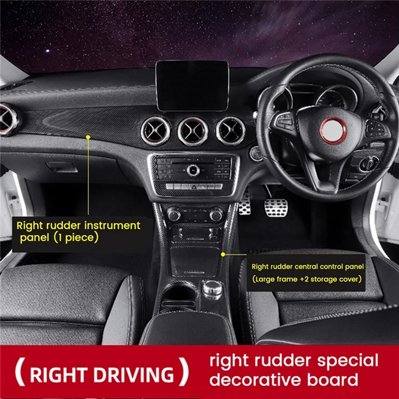 RHD Centrum Dashboard Dashboard Klimatizácia výstupný panel Panel Panel Cover pre Mercedes Benz W176 CLA C117 GLA X156 2013-2018 diely