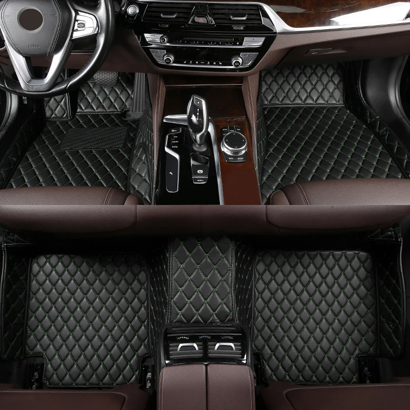 RHD Custom Car Floor Mat pre Tesla Model S. 2014-2015 Ročné interiérové ​​príslušenstvo Anti Dirty Duble Durnable Leather Carpet Ochranná podložka