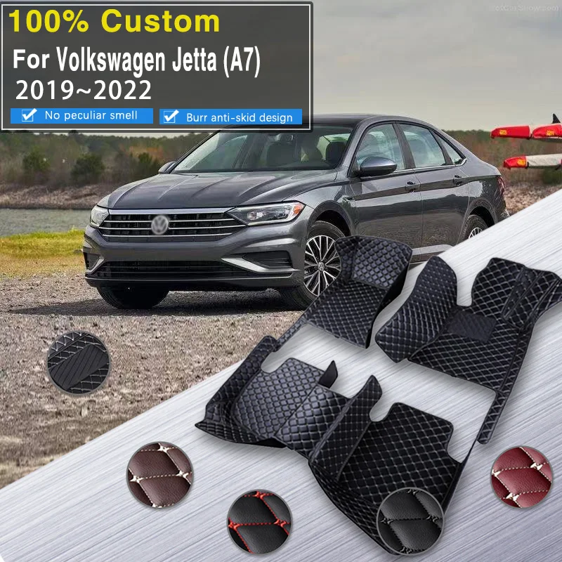 RHD kožené podlahové rohože pre VW Volkswagen Jetta Vento A7 2019 2020 2021 2022
