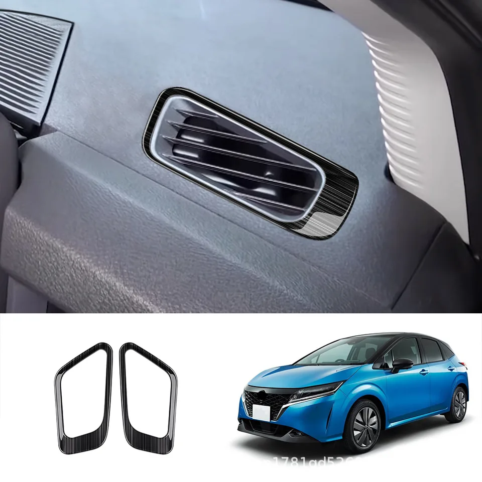 RHD pre nissan poznámku E13 2020-2023 Nerezový predný bočný klimatizácia vetracie kryty TREST AC STUCTLET STUCKER STYLING STYLING