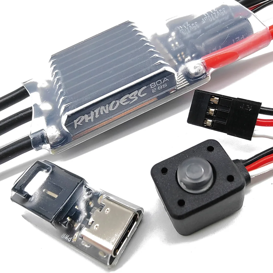 Rhinoesc AM32 Crawler ESC 40A 80A BEC 5.20-8.2V nastaviteľný pre Traxxas axiálny MOA Ventru RC Crawler Pro Shafty Comp Crawler TRX-4