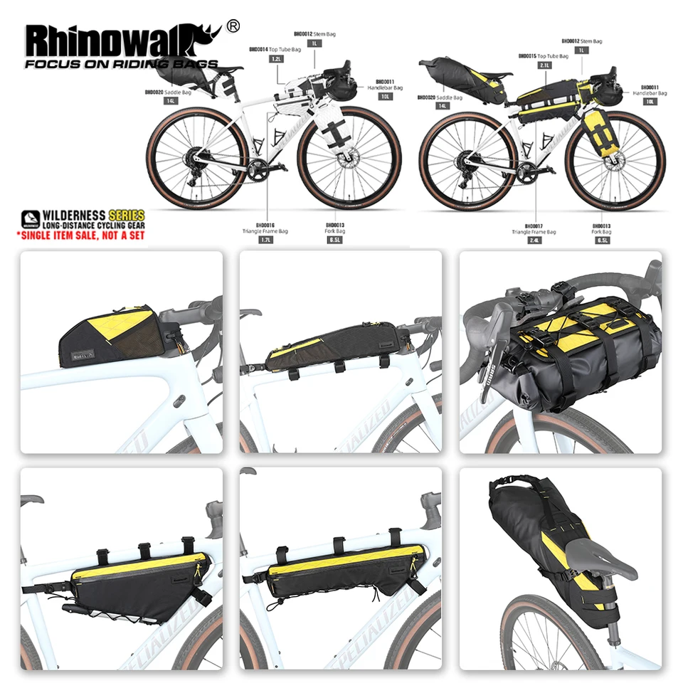 Rhinowalk Bicykel vrecko Vodotesné cyklistické riadidlá horná trubica predný rám vrecka TACH TACH BIKEPACKING CESTOVANIE PANNIER BAG BAG