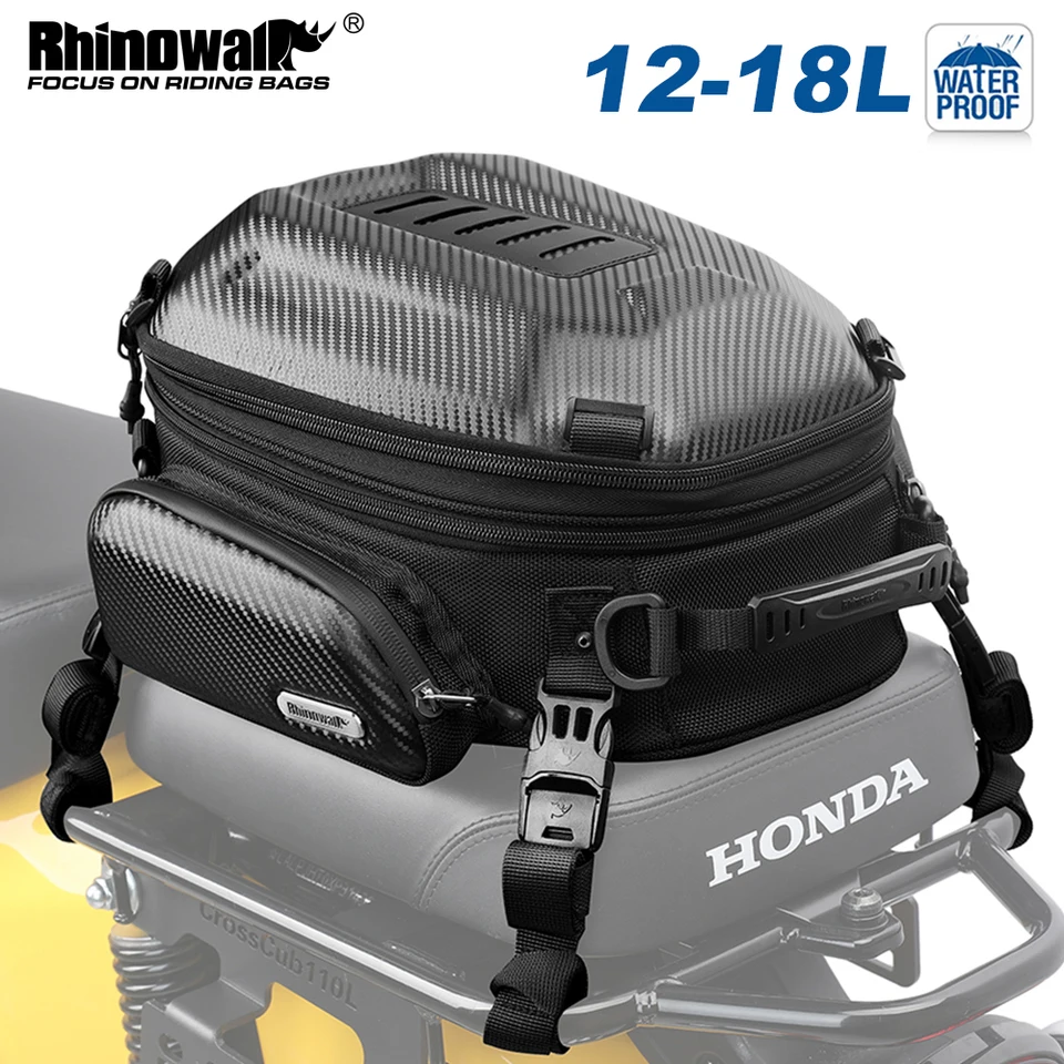 Rhinowalk Motocykel Tach Tach 12L-18L nepremokavá expandovateľný motor zadné sedadlo vrecko na motorku batožinu batožinový batoh sedlové tašky Rider Bag Rider