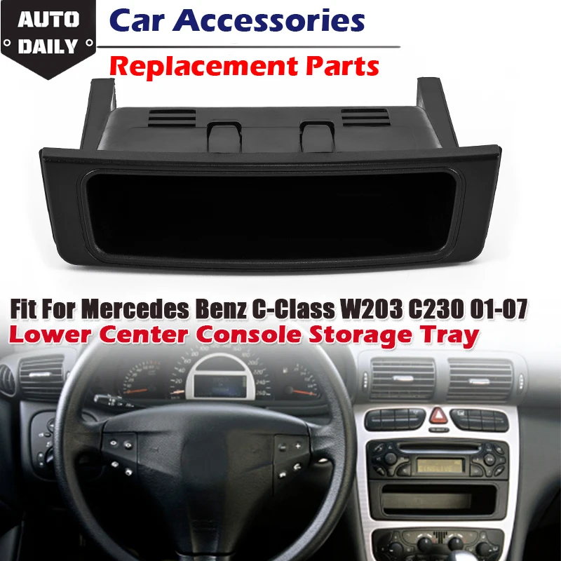 Rhyming Center Console Storage Insert Organizátor Organizátor ABS Plastické náhradné prispôsobenie pre Mercedes Benz W203 C-Class C230 2001-2007