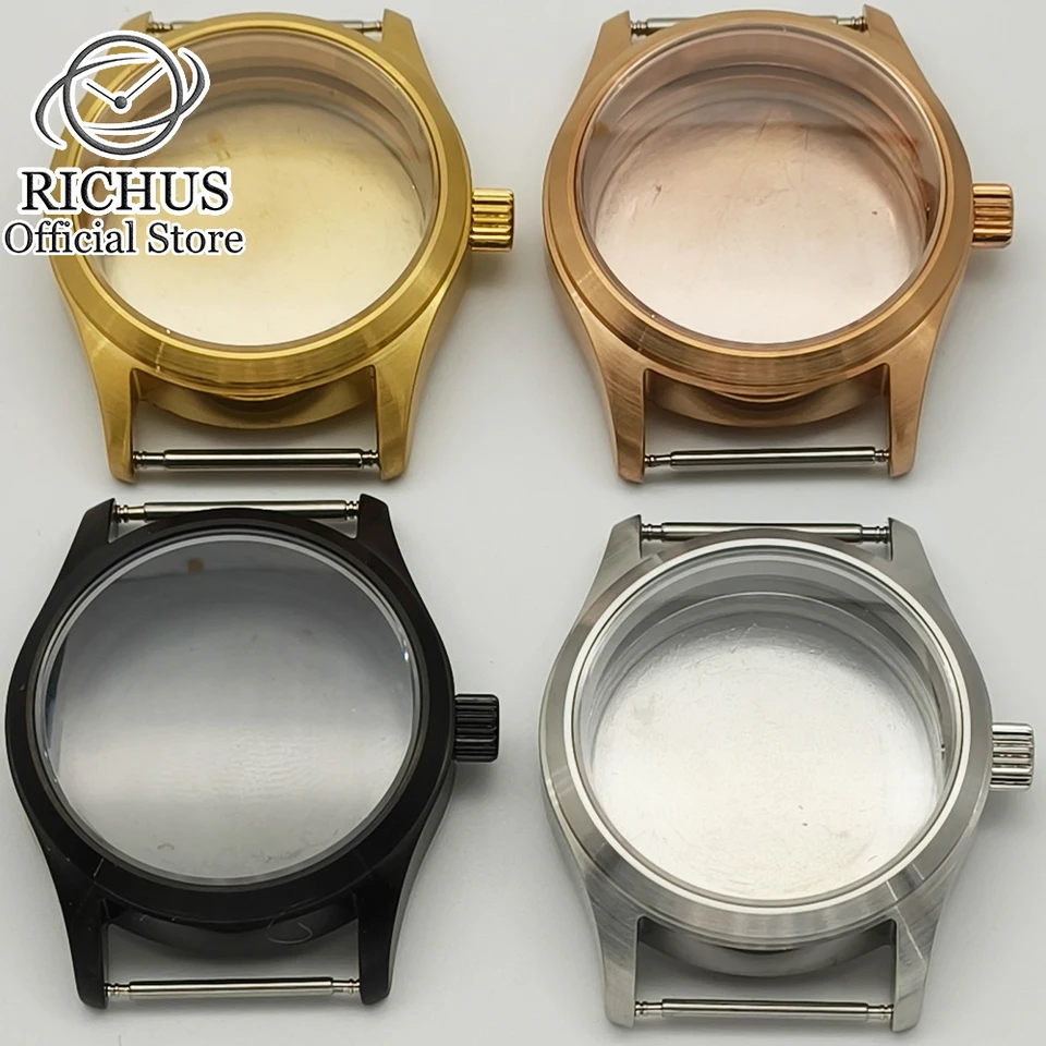 Richus 36mm/39 mm hodinky Fit NH35 NH36 NH34 ETA2824 PT5000 Pohyb strieborný čierny zlatý zlatý zlatý sterilný zafírový sklo sklo
