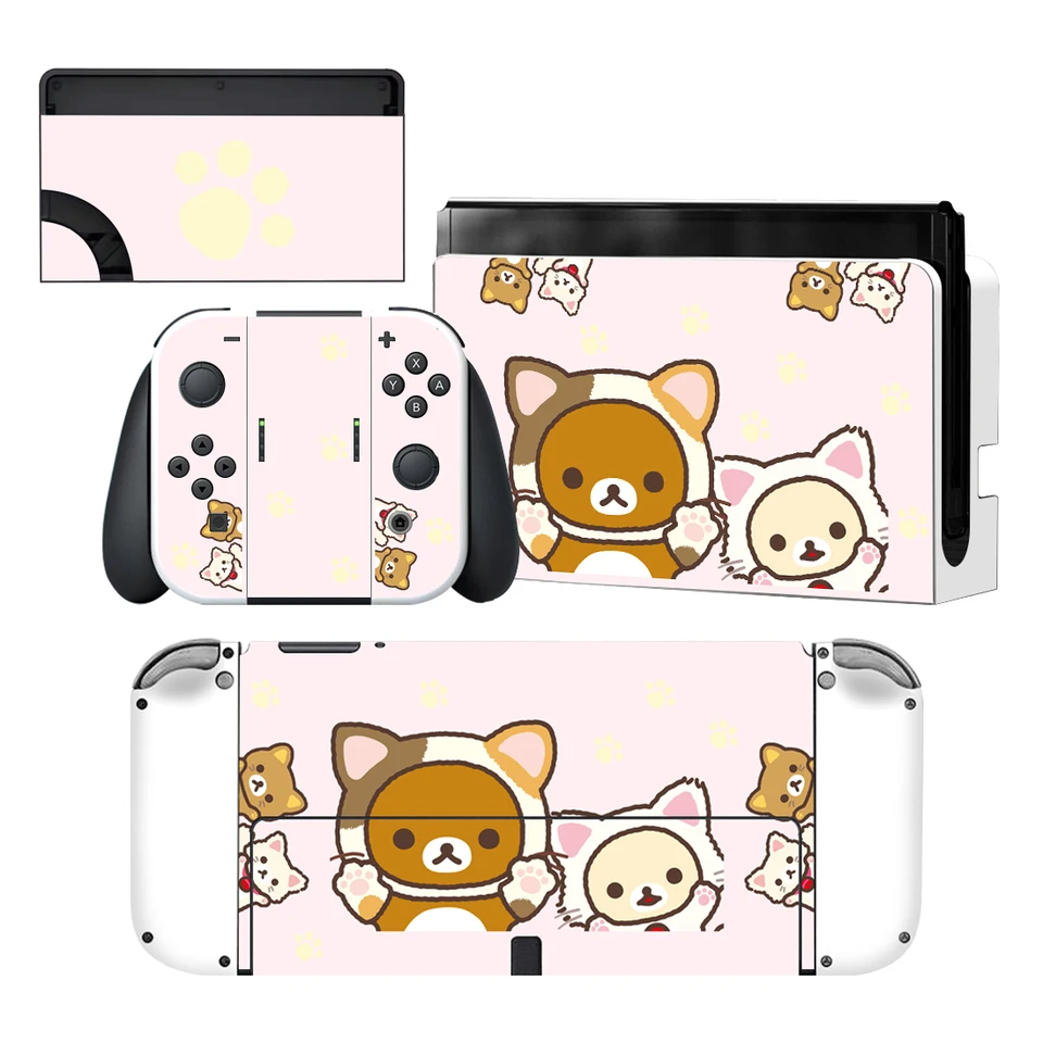 Rilakkuma Korilakkuma Nintendoswitch pokožka nálepka nálepky pre Nintendo Switch OLED Console Joy-Con Controller Dock Vinyl