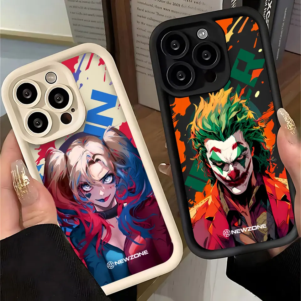 Riminals Joker Telefónny puzdro pre Huawei P20 P30 P30 P50 Mate 20 30 40 Pro Nova 7 9 10 SE Soft TPU Zadný kryt s ručným popruhom
