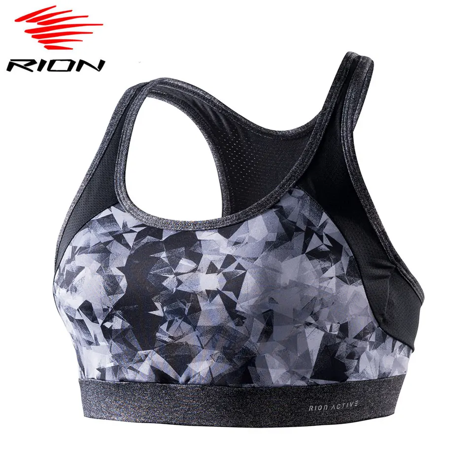 Rion Women Sports podprsenka Workout Top Running Yoga podprsenka Šport spodná bielizeň Shockproof Push Up Polded Crop Top Fitness podprsenka