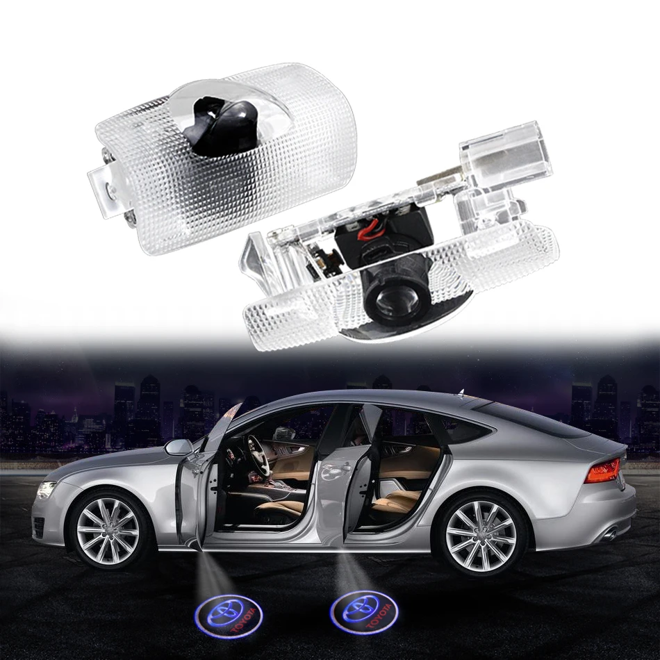 RITUU 2PCS LED Dvere Auto Shadow Light Logo Logo laserová projekcia LAMP CANBUS 12V pre Toyota Camry Corolla Prado Tundra Sienna