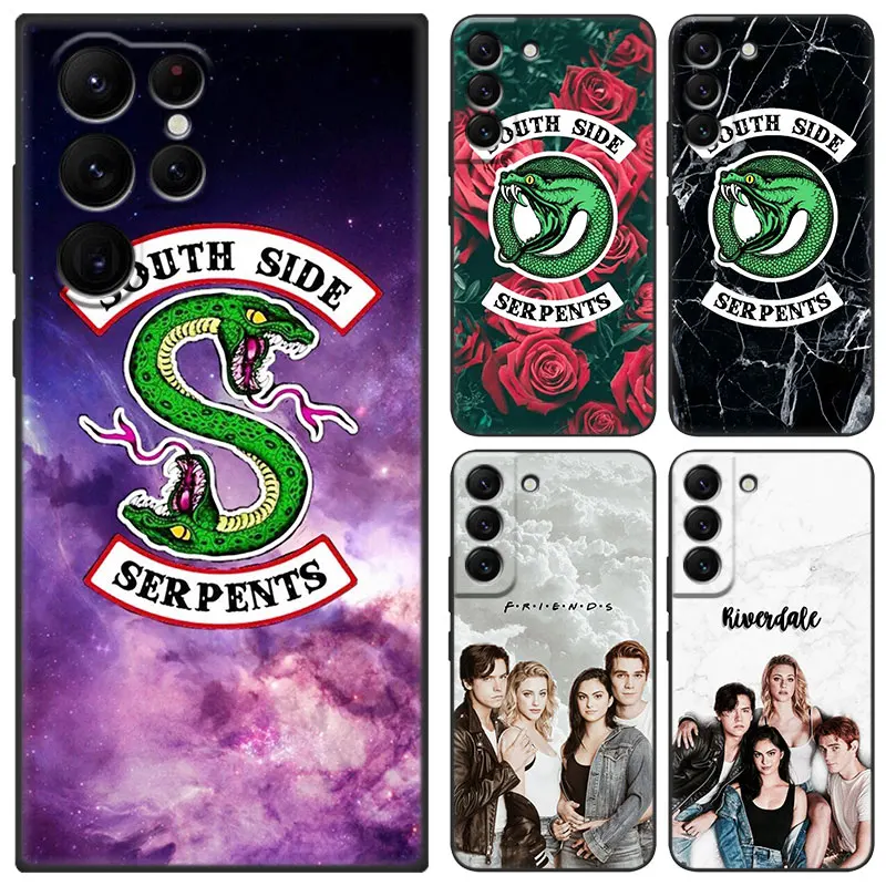 Riverdale Southside Serpents Black Case pre Samsung S23 Ultra S22 S21 plus S20 Fe A13 A14 A23 A24 A25 A33 A34 A52S A53 A54 5G 5G