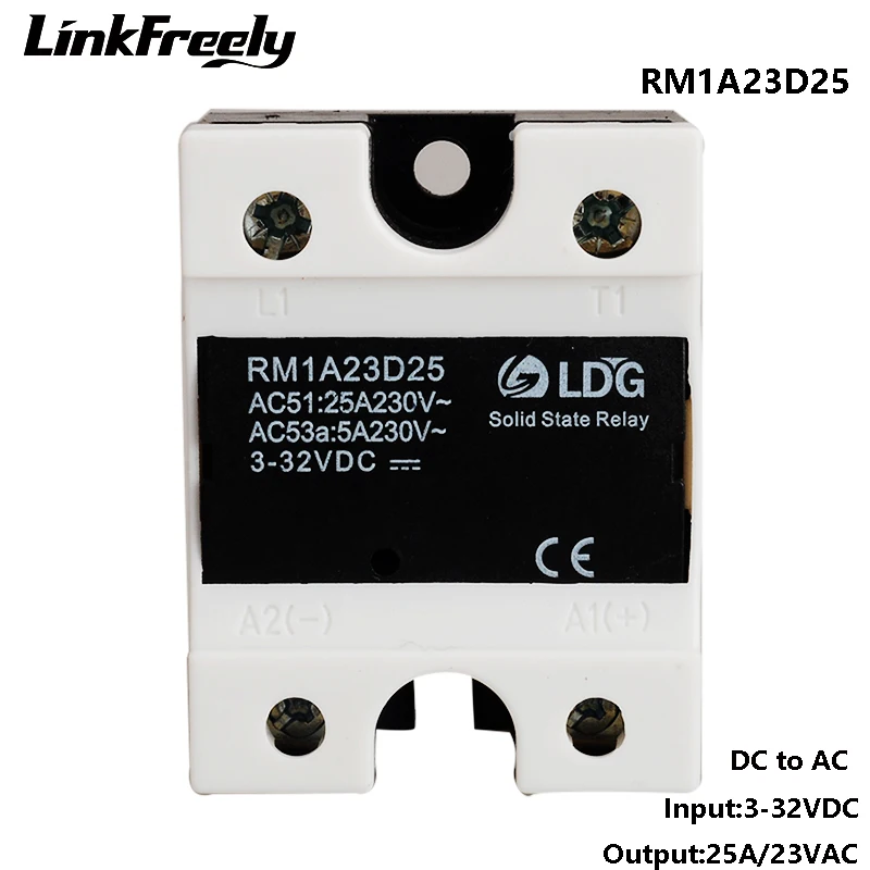 RM1A23D25 SCR 1-fázové relé AC SAIT Stav 220V, 3V 3,3V 5V 12V 24V 32V DC Vstup 25A /24-280V VÝPREK AC, RELEFIL SWISE SWIWN SWIFT doska SSR