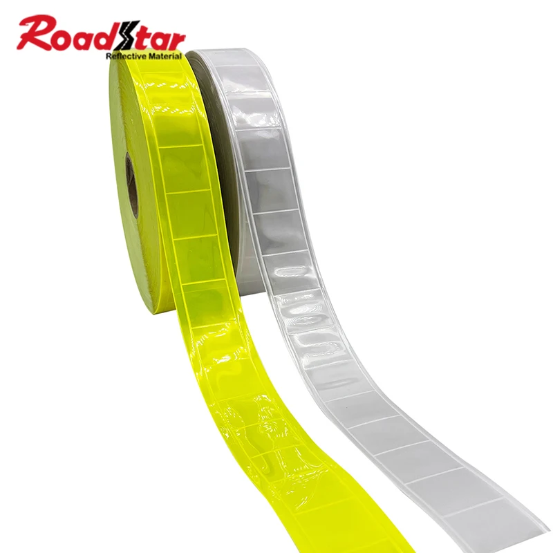 Roadstar 3,5 cm šírka Škrte Skontrolujte hranolové reflexné PVC Výstraha pásky