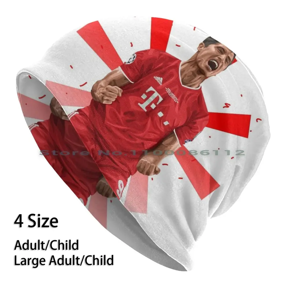 Robert Lewandowski Vector Art Beanies pletený klobúk Robert Lewandowski Futbalový tím Red Soccer Final Polish Player Amazing Athlete