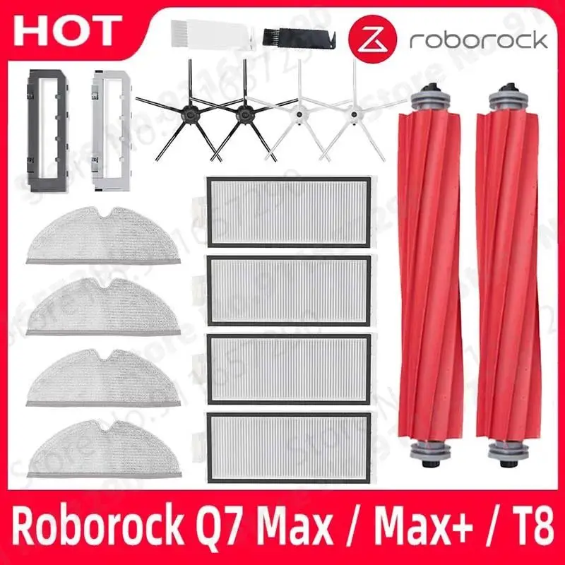 Roborock Q7 Max Q7 Max+ T8 HEPA Filter Side Hlavný kefový kryt mopov diely robot vysávač Výhrada príslušenstvo