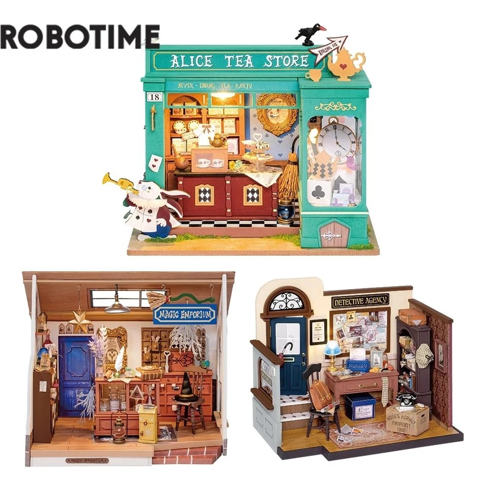 Robotime rolife DIY záhadné archívy Bureau dekoratívne ozdoby deti Miniatúrna fantasy mágia dom drevená súprava hračky