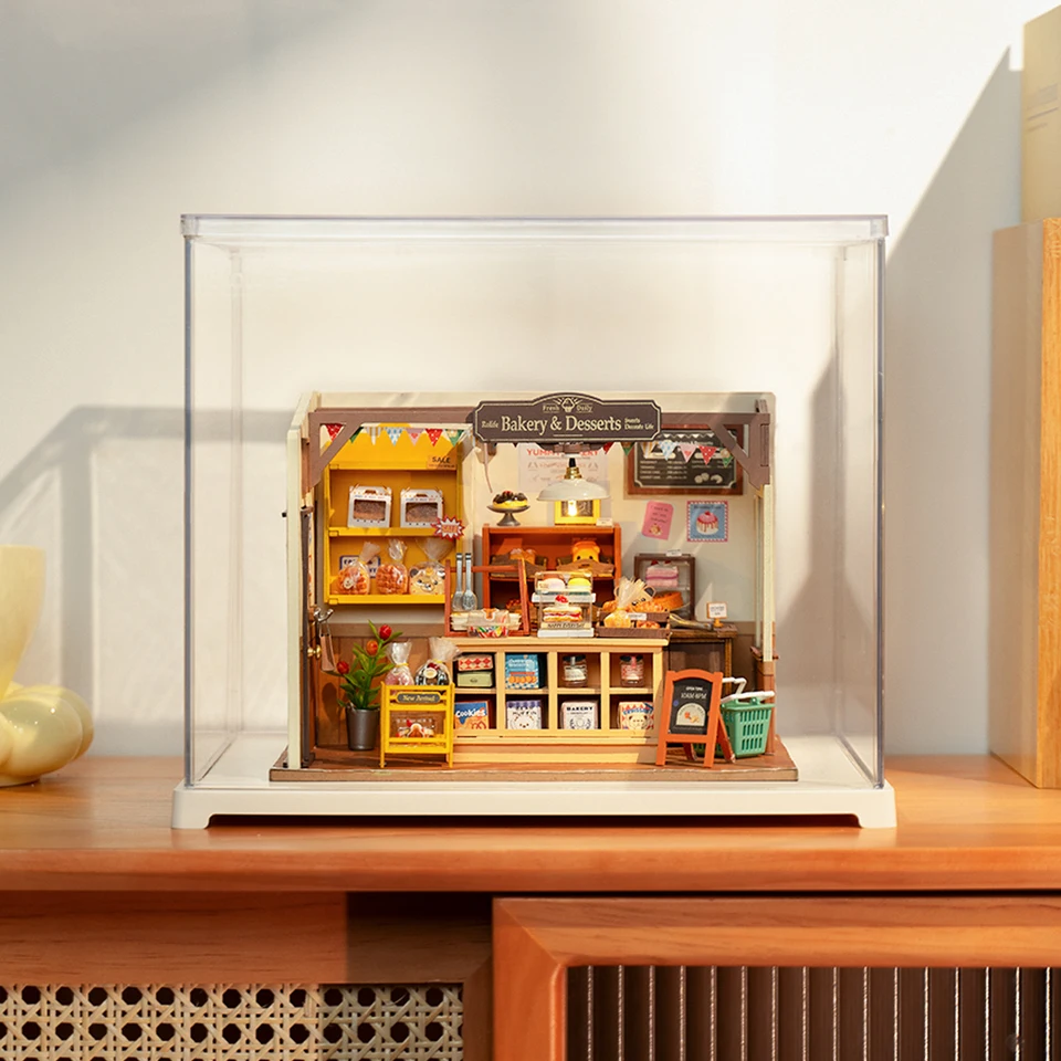 Robotime rolife Dollouse Kit Mini DIY Prach Cover pre 3D Puzzle Montáž budovy Model hračky Hračky Domáce spálne Dekorácie