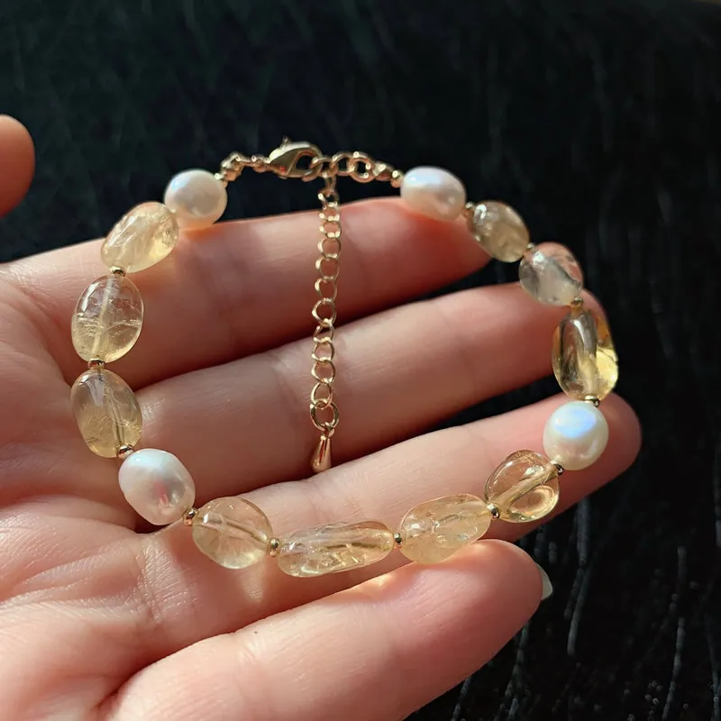 Rock Crystal Minerálny kamenný prameň náramok Barokové čaro
